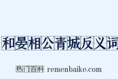 和晏相公青城反义词是什么意思的图片